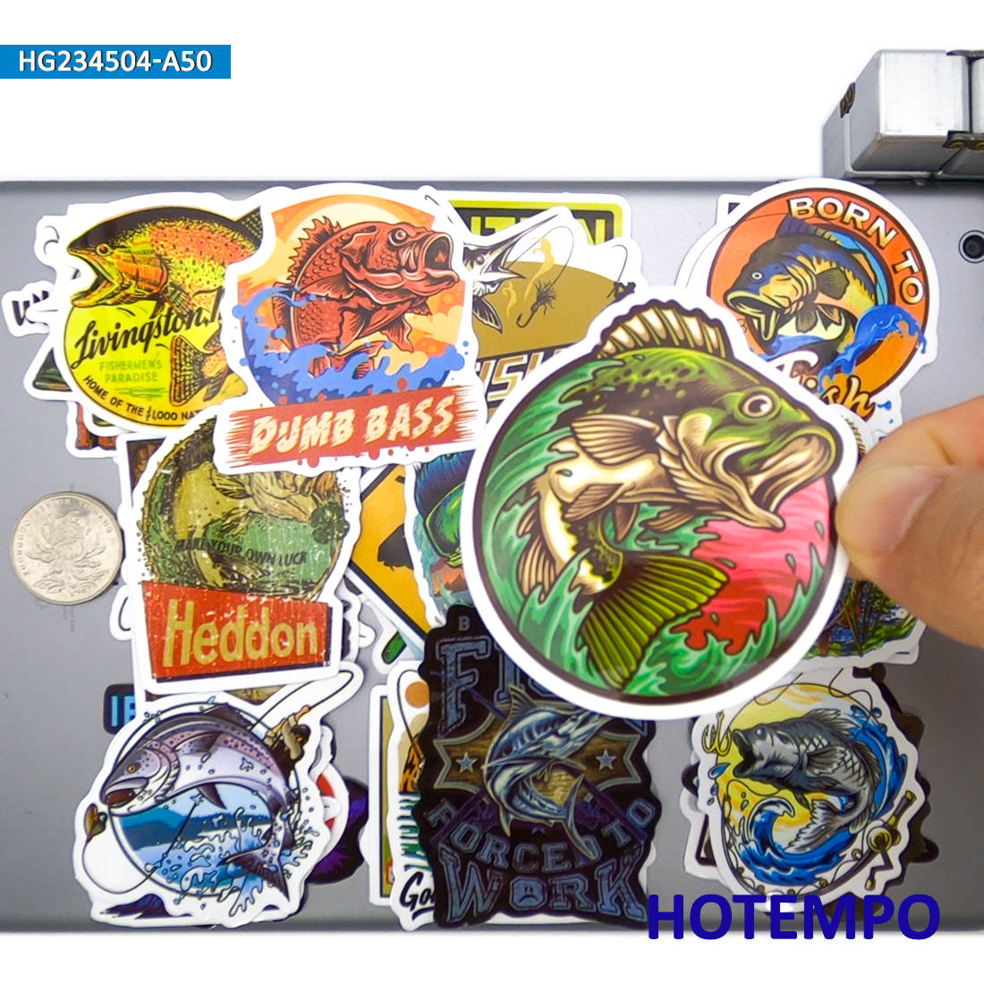 Fishing Equipment Box - 20/30/50 Buah, Gaya Nelayan, Stiker Pergi